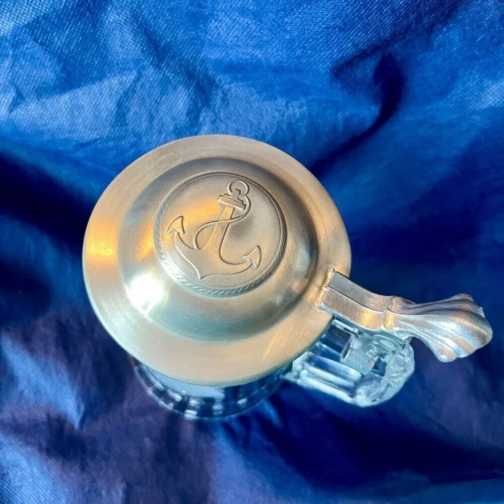 Vintage  Old Spice Beer Stein    W Germany With Pewter Lid Etched Sailboat